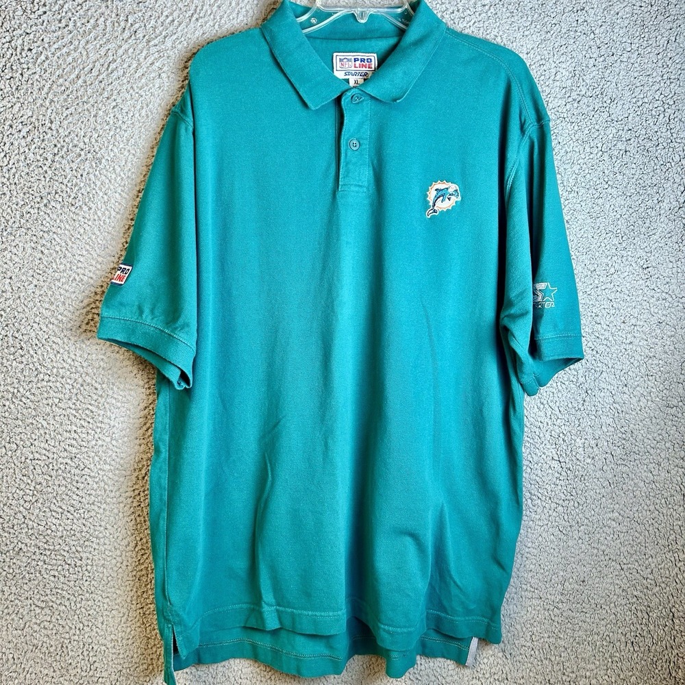 Vintage Starter NFL Pro Line Miami Dolphins Men's XL Shirt Short Sleeve Polo